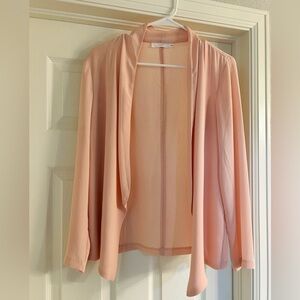 Lush Soft Pink Draped Open-Front Blazer Size Small | Lightweight Layering Jacket